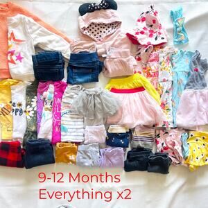Huge Bundle of Twin Girls 9-12 month clothes outfits